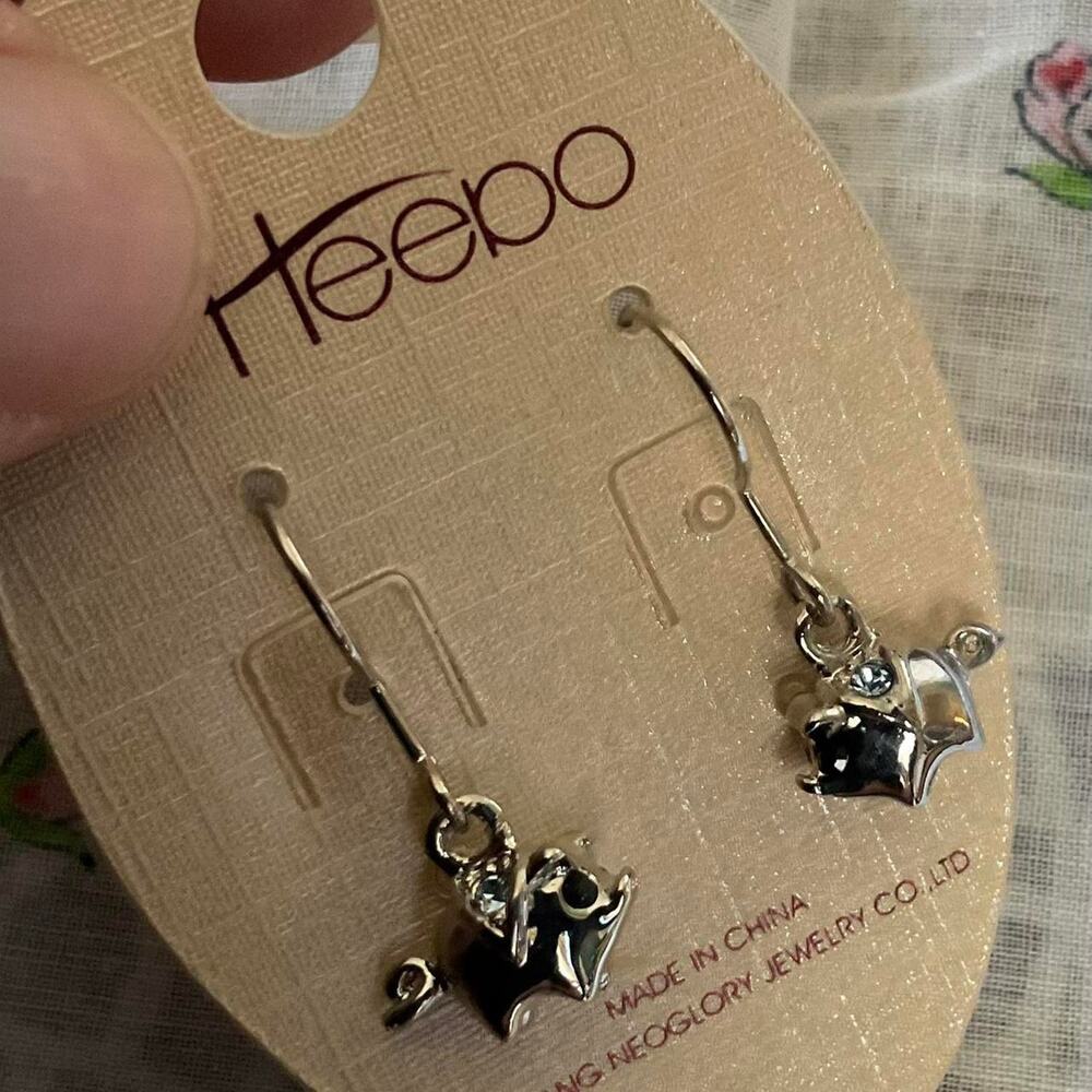 Heebo silver pig earrings fairycore Pig Piglet Piggie Earrings
